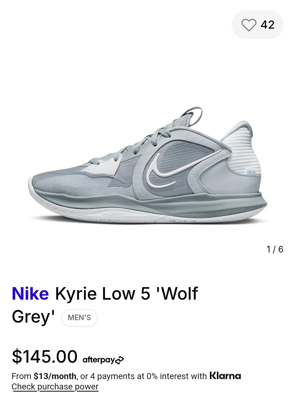 Nike Men's Kyrie Low 5 Basketball Shoes - Light Grey/White